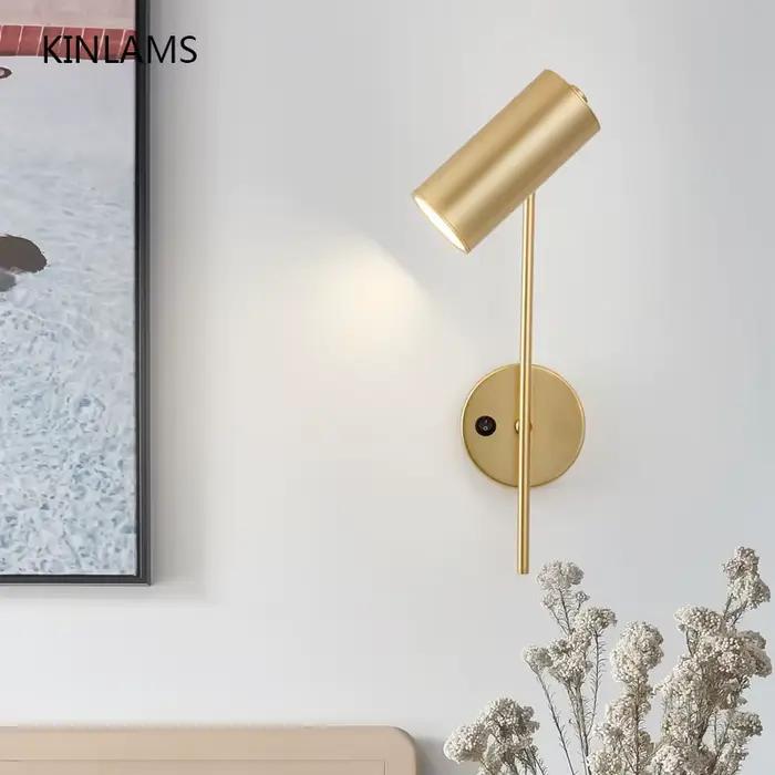 Applique murale rotative moderne salon fond mur LED lumière chambre chevet lumière allée longue pôle