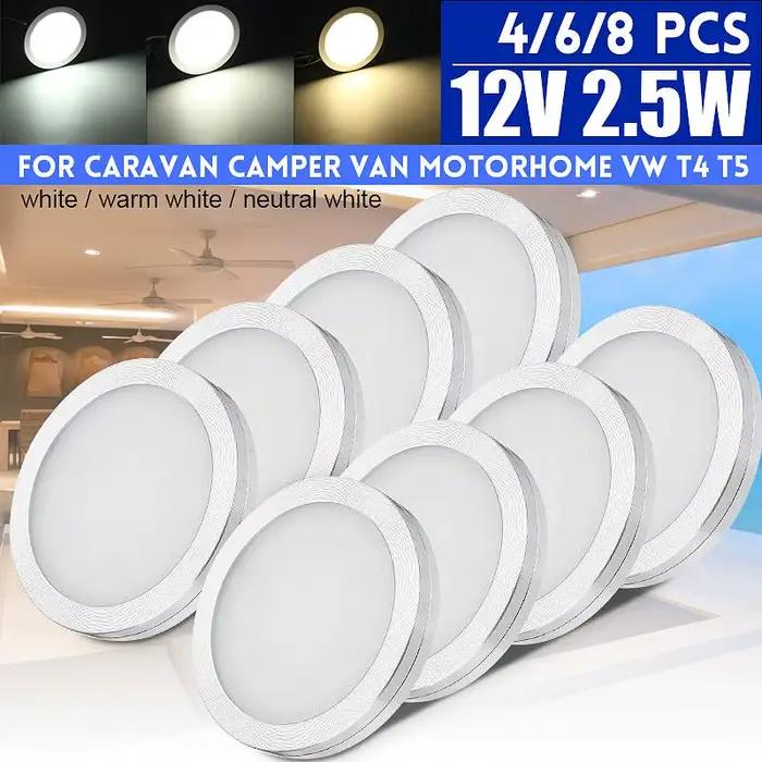 2/4/6/8 pièces 12V 2.5W 230LM LED Downlight encastré plafonnier Spot pour maison caravane camping-ca