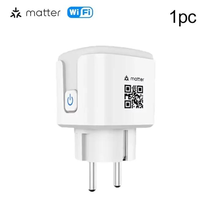 Matter WiFi prise intelligente EU16A Mini adaptateur de prise intelligente contrôle par application 