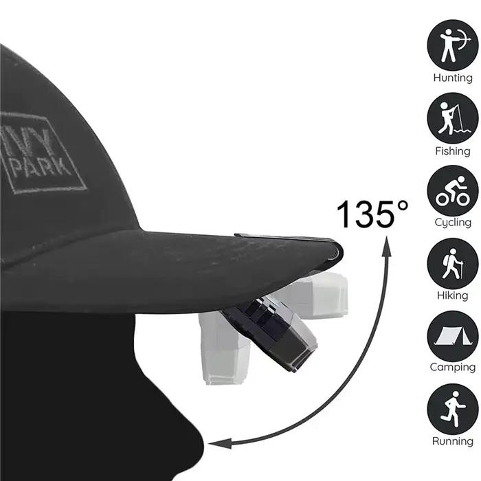 Mini lampe frontale Rechargeable Ultra lumineuse Cree LED Clip sur casquette lumière étanche chapeau