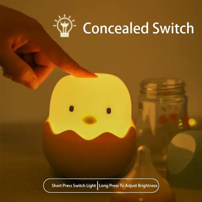 Coquille d'oeuf poulet veilleuse dessin animé lumière LED chambre enfants tactile lumière réglable R