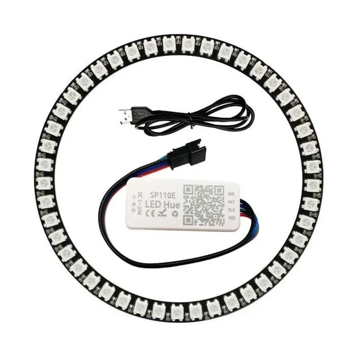 WS2812B Led 8/16/24/35/45Led Pixel SP110E Kit de contrôleur Gyverlamp RGB anneau adressable individu