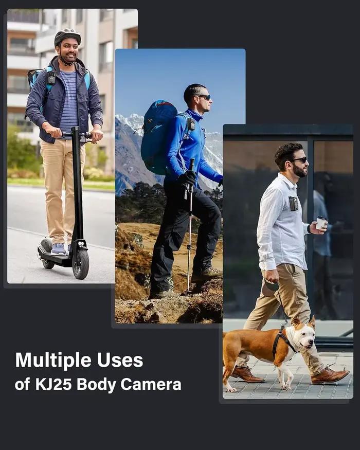 BOBLOV 1440P HD Body Cam KJ25 3000mAh 13 heures d'autonomie idéale pour les forces de l'ordre