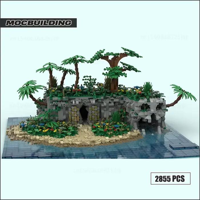 Décennie s de construction de l'île Moc, briques technologiques de plage, ensembles de modèles d'ass