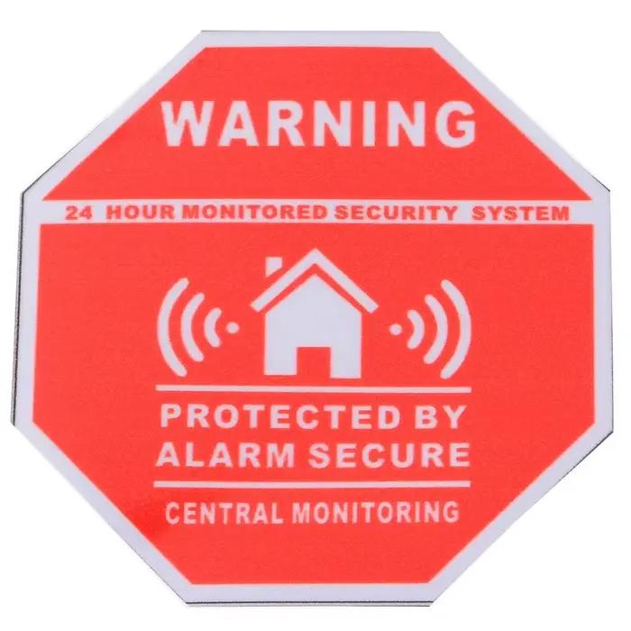 Autocollant d'alarme de sécurité rouge, outil antivol, étanche, signes d'iode, accessoires, 10cm x 1