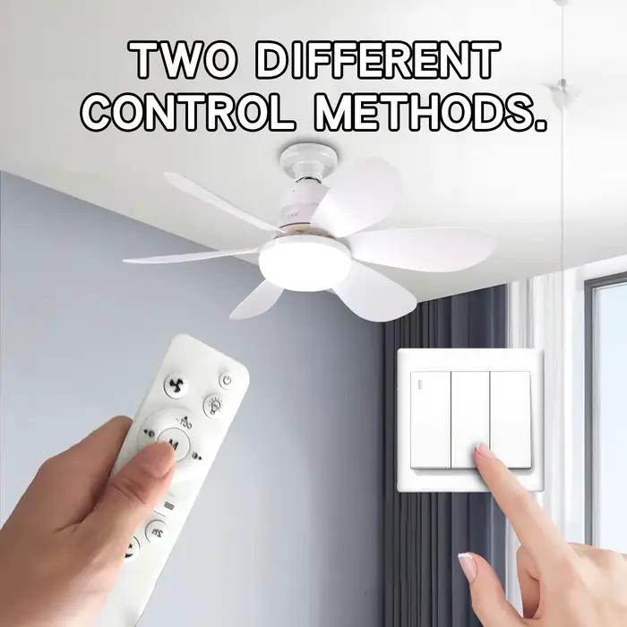 Ventilateur de plafond LED E27 avec télécommande
