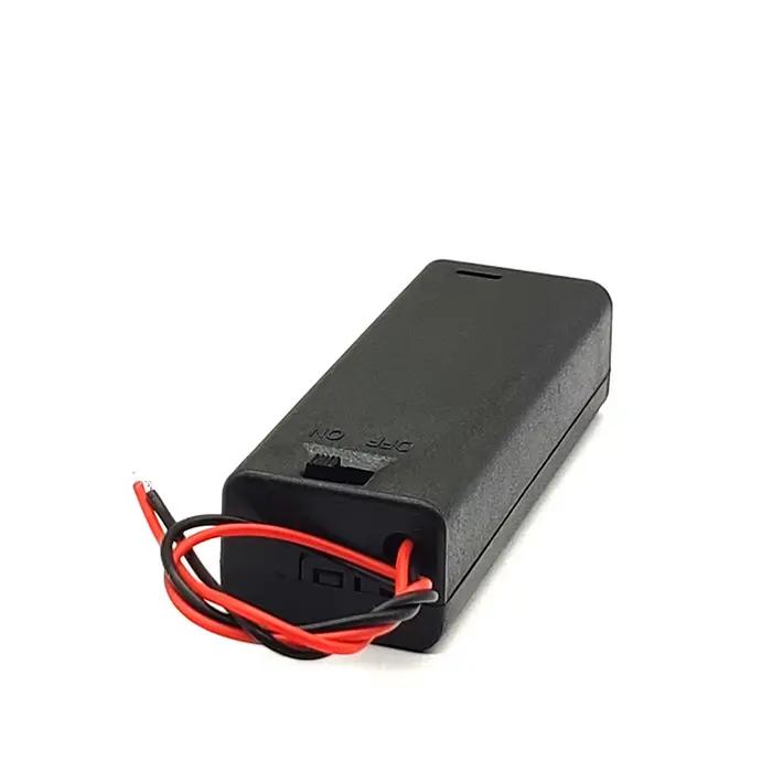 Support de batterie AA 1/2/3/4 emplacements, boîte de rangement de piles AA 1.5V/3V/4.5V/6V avec fils, interrupteur marche/arrêt, bouchon à vis, couvercle arrière
