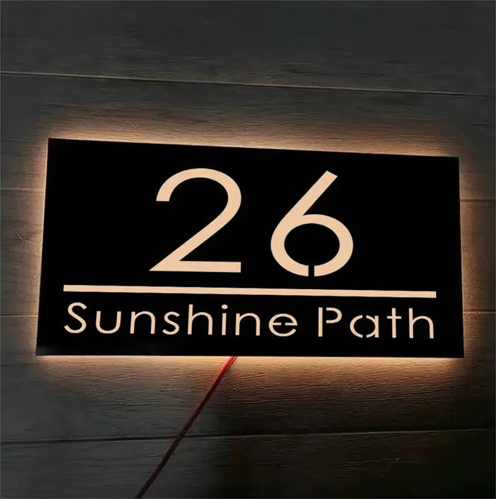 Plaque de maison personnalisée 3D LED