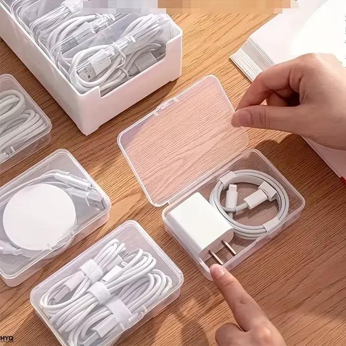 Boîte de rangement pour câbles avec 7 petits compartiments