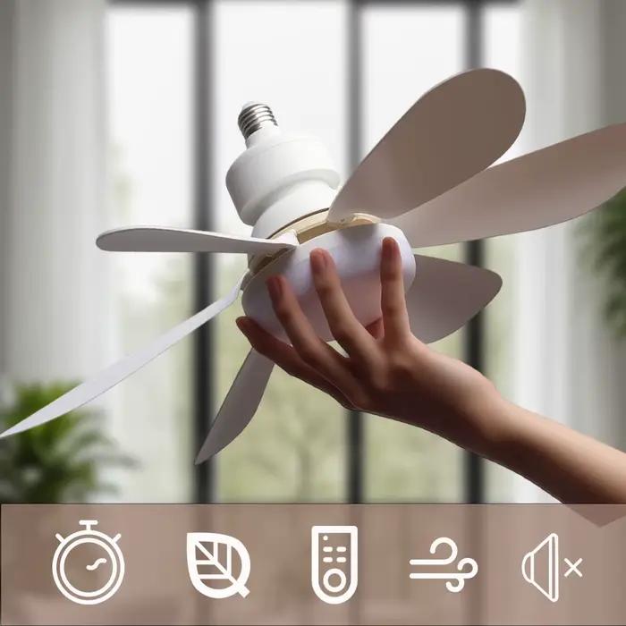 Ventilateur de plafond LED E27 avec télécommande
