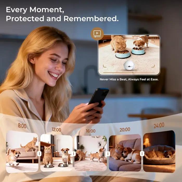 Caméra robot pour animaux de compagnie | Appareil mobile d'intérieur avec recharge automatique