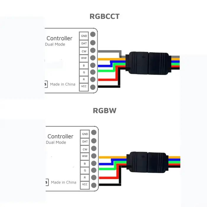 Contrôleur de bande LED IoTorero WLED PWM RGBCCT et adressable en mode double fonctionne avec Home Assistant