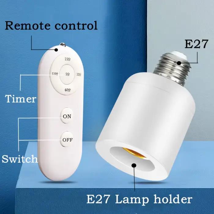 E27 60W télécommande sans fil minuterie intelligente interrupteur support de lampe 110V 220V maison Multi lumière