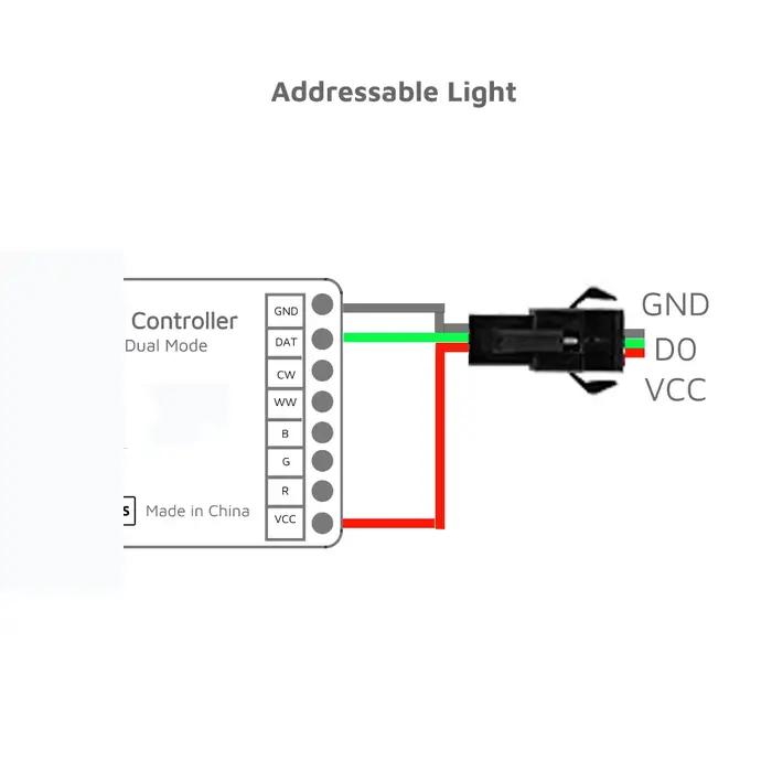 Contrôleur de bande LED IoTorero WLED PWM RGBCCT et adressable en mode double fonctionne avec Home Assistant