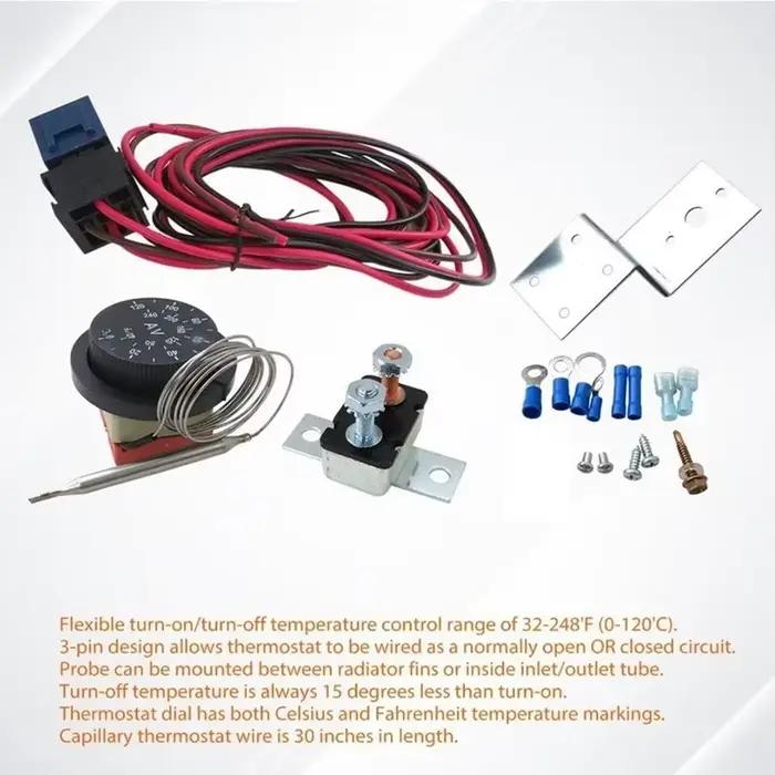 Contrôleur de température de Thermostat réglable pour ventilateur de refroidissement de moteur de radiateur de voiture