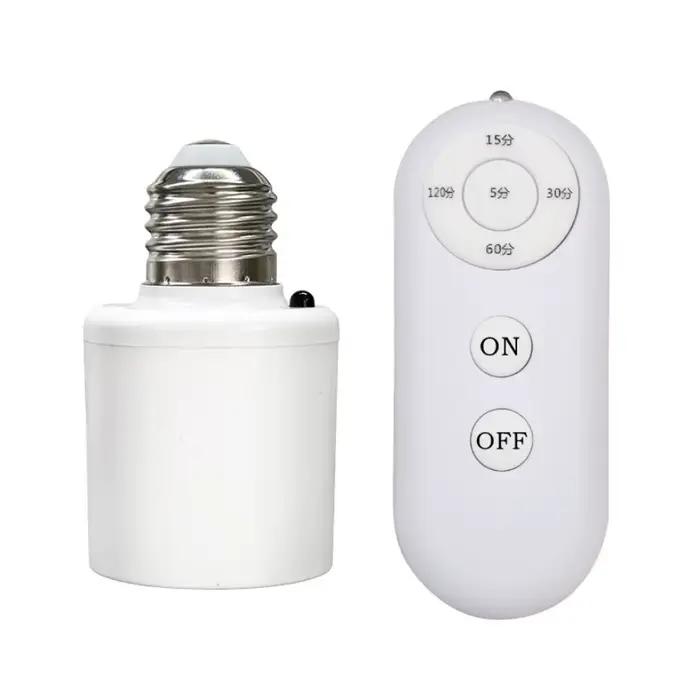 E27 60W télécommande sans fil minuterie intelligente interrupteur support de lampe 110V 220V maison Multi lumière