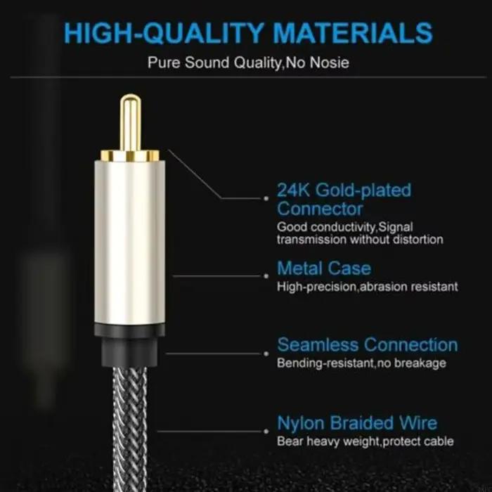 Câble coaxial numérique avec connecteurs plaqués or 24K