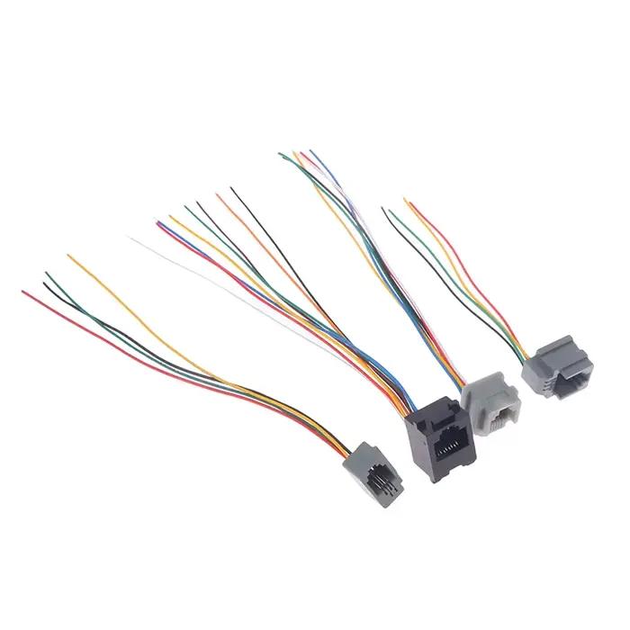 Connecteur de prise femelle téléphonique avec fil