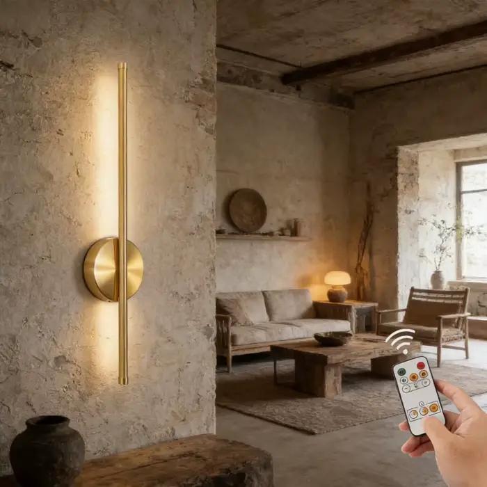 Applique murale sans fil à LED fonctionnant sur piles 5V avec télécommande