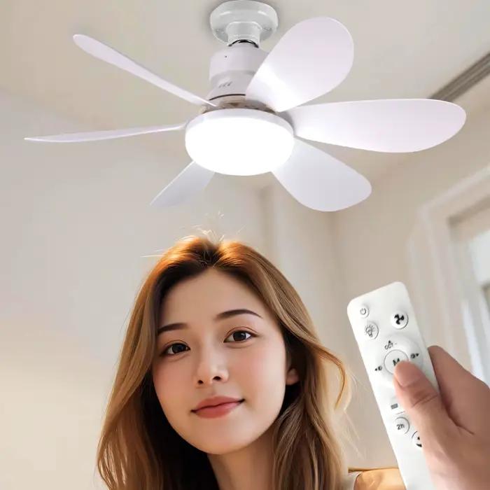 Ventilateur de plafond LED E27 avec télécommande