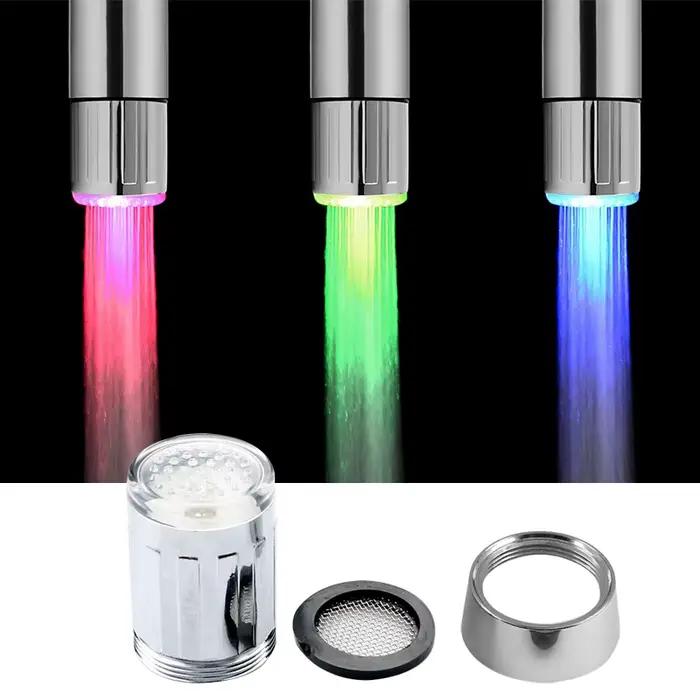 Douche veilleuse lampe capteur hydroélectrique Led lumières robinet tête température détectable veilleuses pour salle de bain plusieurs couleurs