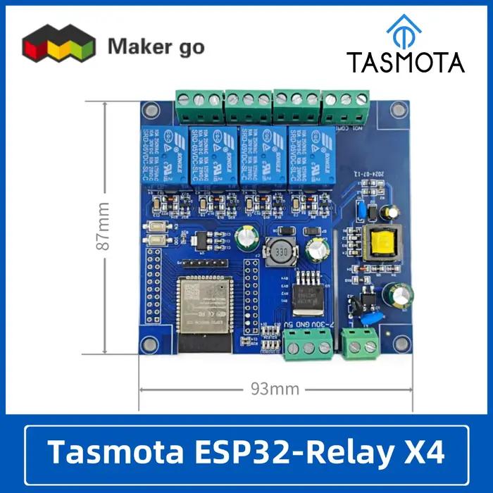 Tasmota ESP32-Relay X4 Relais à impulsions/autobloquant compatible avec Home Assistant