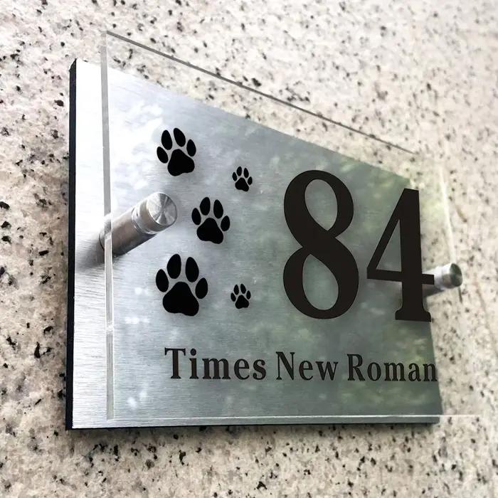 Plaque de numéro de maison moderne personnalisée