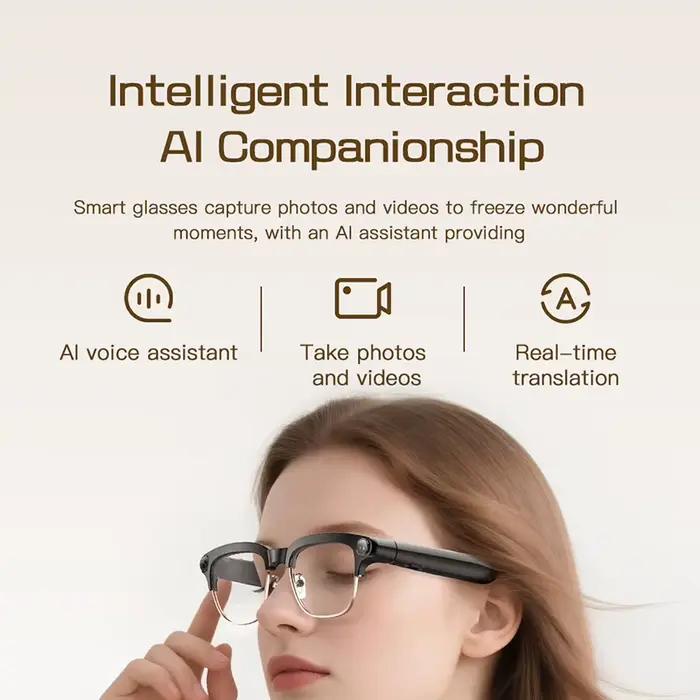Lunettes Intelligentes IA avec Caméra HD 800W