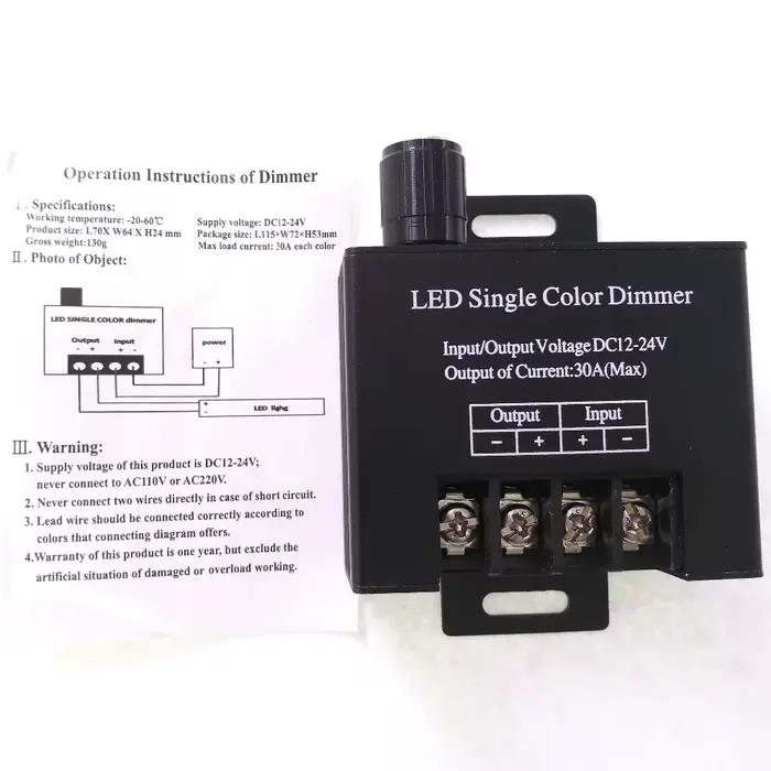 Variateur LED Monochrome avec Contrôleur de Luminosité Réglable