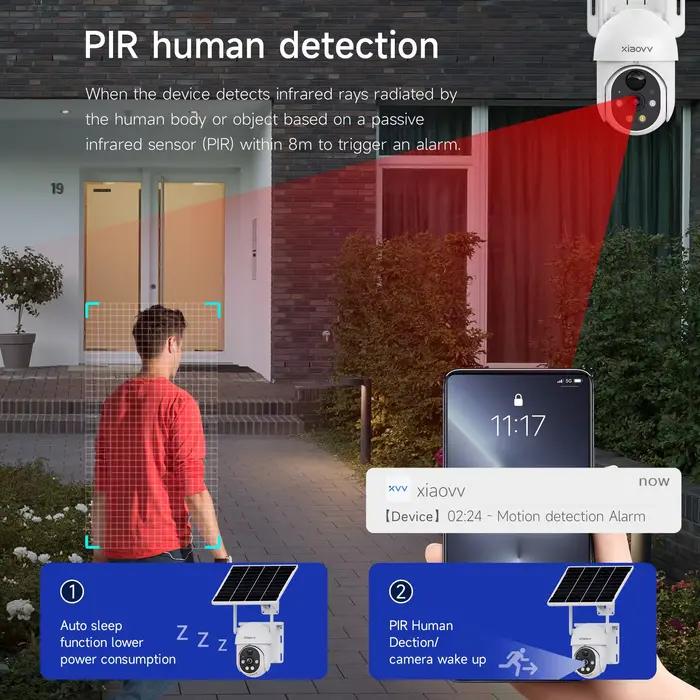 XIAOVV caméra solaire sans fil 4G WiFi
