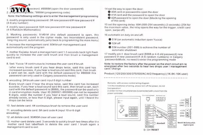 Système de contrôle d'accès RFID de sécurité pour porte d'entrée, qualité 5YOA
