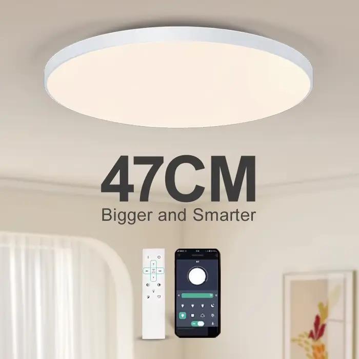 MARPOU plafonnier intelligent lampe à LED pour chambre grandes plafonniers lumières LED avec télécommande