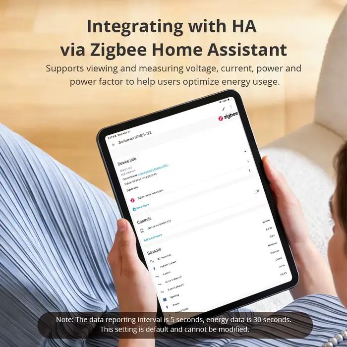 Zemismart Zigbee 3.0 Moniteur de puissance intelligent 63A