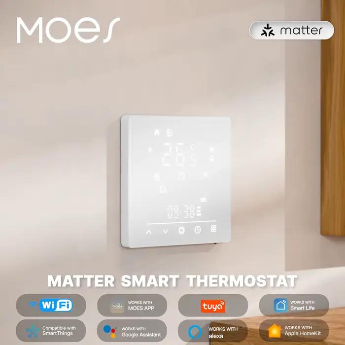 MOES Matter WiFi Thermostat intelligent régulateur de température Tuya chaudière à eau chauffage électrique avec Alexa Google Apple Smartthings