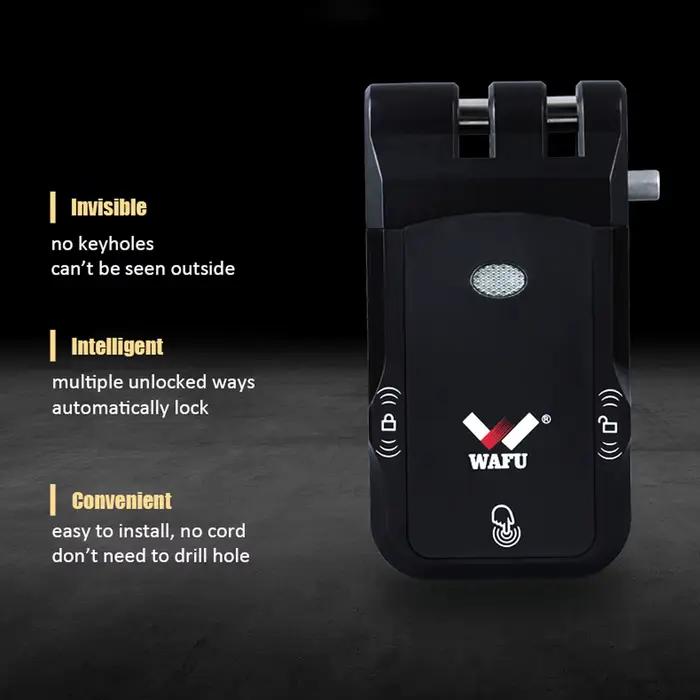 WAFU serrure de porte intelligente sans fil à distance Inivisble Fechadura Inteligente