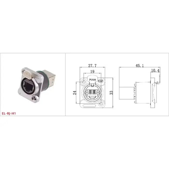 Connecteur de câble Ethernet RJ45 industriel Micro CAT5E CAT6A Prise réseau 8P