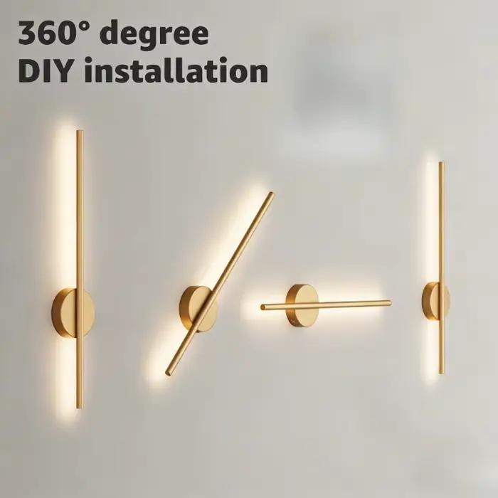 Applique murale sans fil à LED fonctionnant sur piles 5V avec télécommande