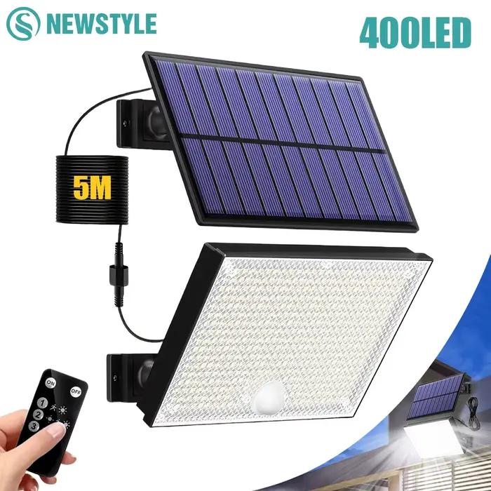 Lampe solaire extérieure à détecteur de mouvement 400 LED
