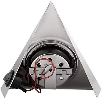 2x LED sous armoire pyramide spots Kit 12V 230V 1.5W 3W acier inoxydable blanc chaud cuisine plan de travail comptoir placard