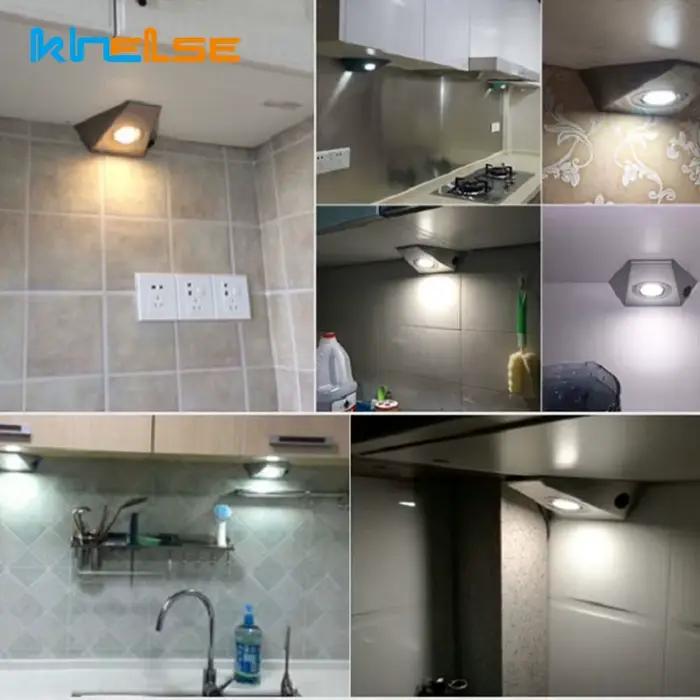 2x LED sous armoire pyramide spots Kit 12V 230V 1.5W 3W acier inoxydable blanc chaud cuisine plan de travail comptoir placard