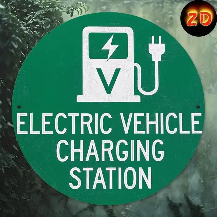 Panneau en métal HD, Station de recharge de véhicules électriques