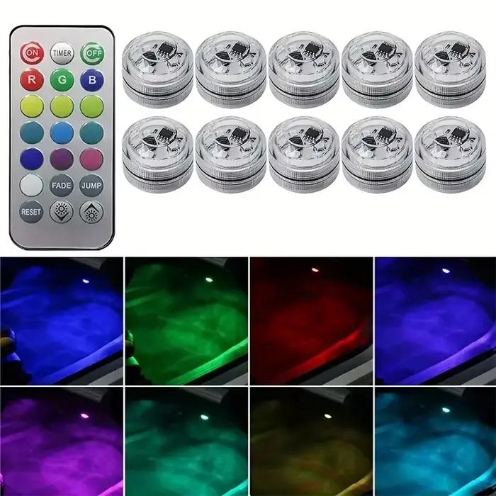 Lumière d'ambiance LED adhésive sans fil pour intérieur de voiture