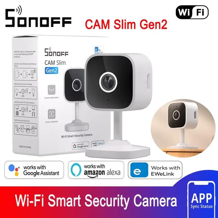 SONOFF CAM Slim Gen2 WiFi caméra de sécurité à domicile intelligente 1080P HD détection de mouvement Audio bidirectionnel Vision nocturne prise en charge Alexa Google