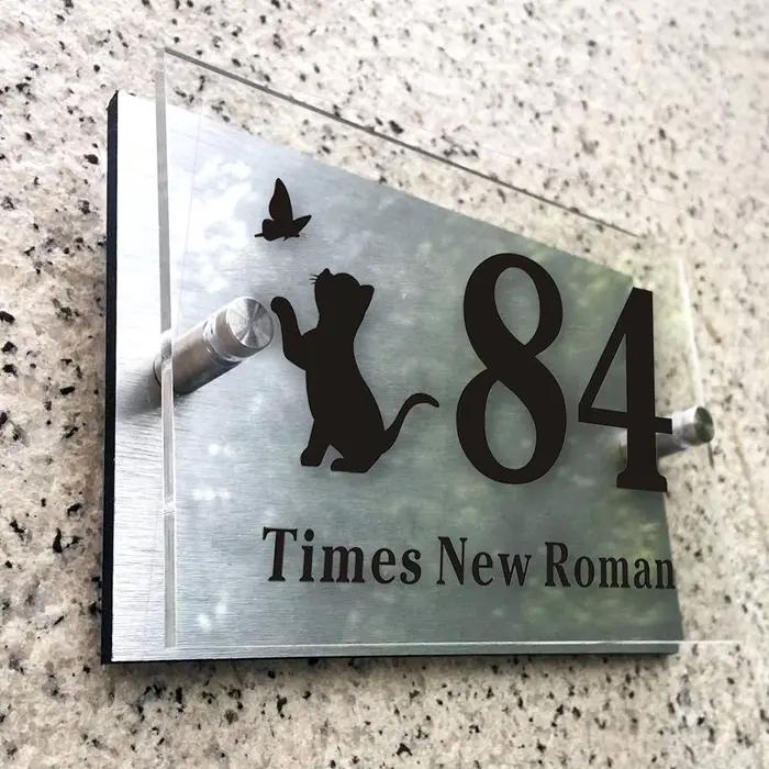 Plaque de numéro de maison moderne personnalisée