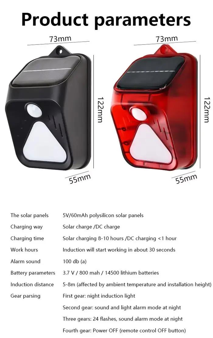 Lumière d'alarme solaire 62 étanche