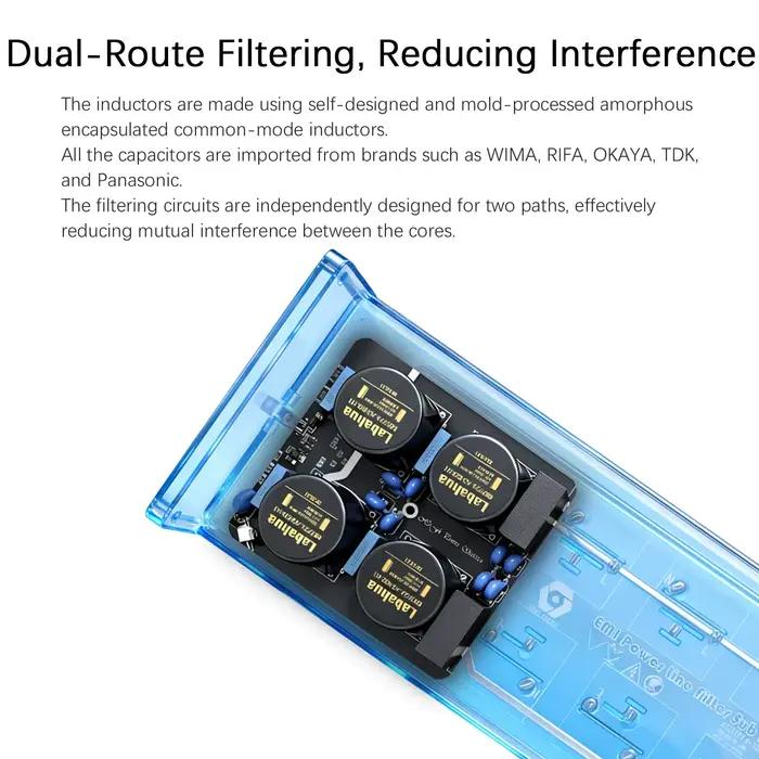 Prise de filtre audio HIFI Protection contre la foudre anti-interférences réduction du bruit détection de masse et de phase pour système audio amélioration qualité sonore pour audiophile
