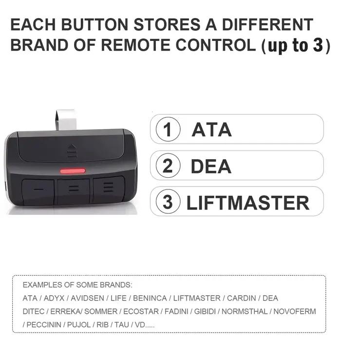 Télécommande universelle de porte de Garage 3 en 1
