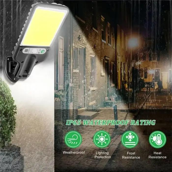 Le capteur de mouvement solaire allume les lumières de sécurité LED à énergie