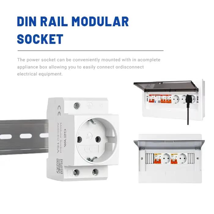 GEYA – prise de courant modulaire sur Rail Din EU