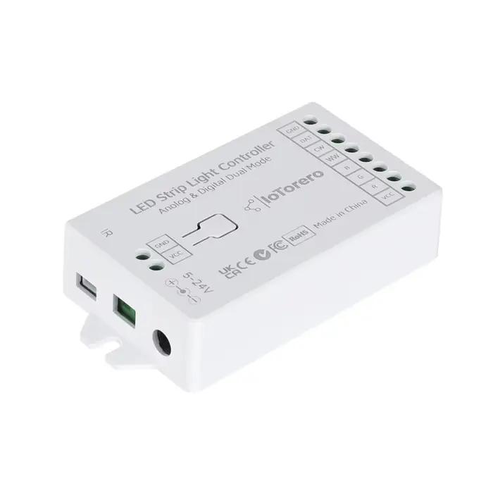 Contrôleur de bande LED IoTorero WLED PWM RGBCCT et adressable en mode double fonctionne avec Home Assistant